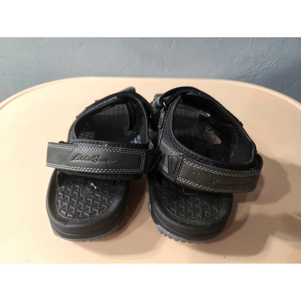 Eddie Bauer Sandals Men'‎ 9M Holman Strappy Gray Faux Leather Open Toe Casual